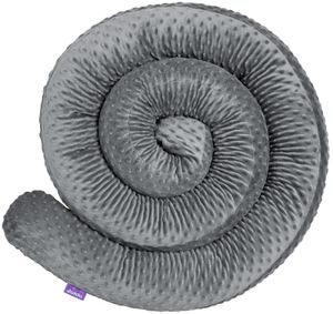 Bettschlange 300 cm [Grau - Minky] Bettumrandung Bettrolle Babybettschlange 3m