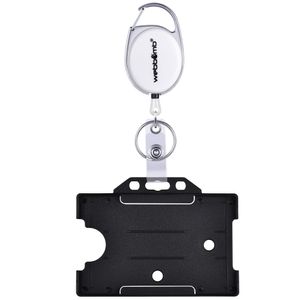 Ausweis Halter mit JoJo WEISS ausziehbar mit GürtelClip Schlüsselring und Vinylstrap + Kartenhalter schwarz Schlüsselanhänger Schlüsselrolle Schlüsselanhänger Schlüsselband für Ausweise Schlüsselkarten