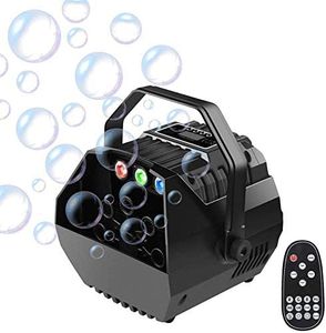 220V Tragbare Seifenblasen Maschine 15W RGB LED Bubble Machine Automatisch Seifenblasenmaschine mit Fernbedienung
