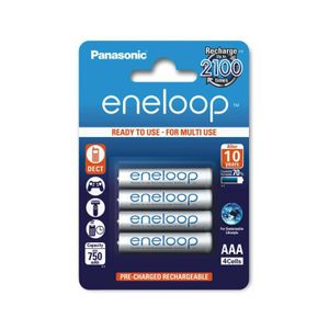 Panasonic eneloop Ready-to-Use AAA Micro aku, wiederaufladbare baterie 800mAh NiMH 4ks balení origin