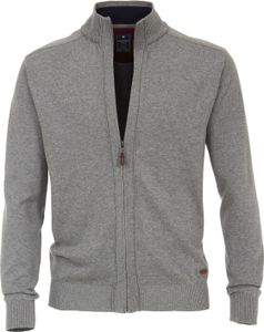 REDMOND Casual Herren Strickjacke Stehkragen Zipper Regular-Fit Grau XL REDMOND Casual Herren Strickjacke Stehkragen Zipper Regular-Fit Grau XL