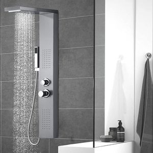 ACXIN sprchový panel z nerezové oceli sprchová baterie 4 v 1 sprchový systém s ruční sprchou dešťová sprcha masážní sprcha a vodopádová sprcha stříbrná