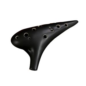 Okarina, 12 Töne Alto C Keramik-Okarina-Musikinstrument, gutes Geschenk für Kinder, Erwachsene, Anfänger (schwarz)