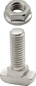 Hammerschraube T-Schraube M8 25mm Nut 8 für Aluprofil 40-er 1 Stück + Mutter