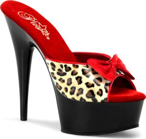 DELIGHT-601-6 Damen Slipper von Pleaser, Tan-Leopard EU 39, US 9