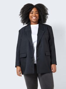 NOISY MAY Blazer Oversized mit Taschen Eleganter Basic Cardigan Plus Size Business Jacke Curvy NMMILLA, Farben:Schwarz, Größe:46
