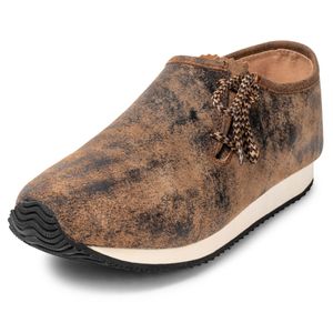 PAULGOS pánské tenisky z pravé kůže ležérní boty vzhled tradiční obuvi Haferl boty Haferl ve 3 barvách velikost 39-47, barva:whisky brown, velikost:43