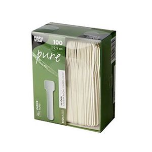 PAPSTAR Papier-Eislöffel "pure" Länge: 95 mm weiß 100 Stück