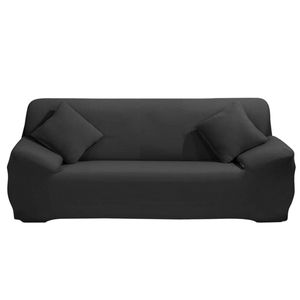 Stretch Sofabezug Couchbezug, 3 Sitzer Sofahussen Sofabezug Stretch elastische Sofahusse Sofa Abdeckung 190-230cm, Schwarz