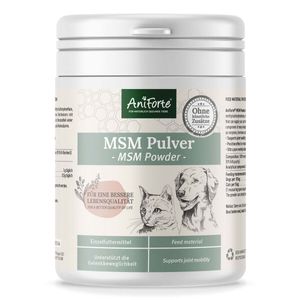 AniForte MSM Pulver für Hunde & Katzen 300 g – Hochreines Methylsulfonylmethan, hochdosiert mit Reinheitsgrad 99,94%, Gelenkpulver für Hunde & Katzen