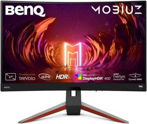 BenQ MOBIUZ EX2710R gebogener Gaming-Bildschirm (27 Zoll, 1440P, 165 Hz, 1 ms, HDR 400, FreeSync Premium Pro, Fernbedienung, 144 Hz kompatibel) []