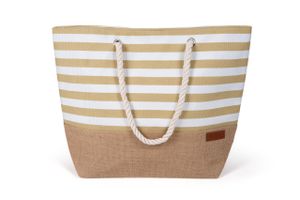 Strandtasche Damen Große Badetasche mit Streifen Freizeittasche Sommer Tasche Shopper Bag Einkaufstasche XL Beige Strandtasche Damen Große Badetasche mit Streifen Freizeittasche Sommer Tasche Shopper Bag Einkaufstasche XL Beige