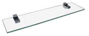 FACKELMANN Glasablage 40 cm / Wandregal für Badaccessoires / Maße (B x T): ca. 40 x 12 cm / Wandablage mit 6 mm Stärke / hochwertiges Glasregal mit Halterungen / Wandregal fürs Bad / Badregal fürs WC
