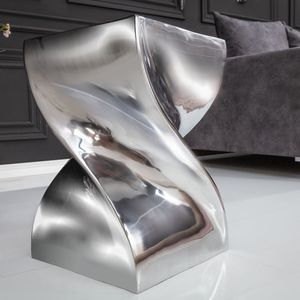 cagü: Design Beistelltisch & Hocker MONOLITH Silber aus poliertem Aluminium 45cm x 30cm cagü: Design Beistelltisch & Hocker MONOLITH Silber aus poliertem Aluminium 45cm x 30cm