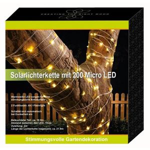 Solar-Lichterkette 200 Micro-LEDs 21,9m Warmweiß Gartenbeleuchtung Terrassendeko