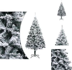 vidaXL Sztuczna choinka pokryta śniegiem Zielona 300 cm PVC - Choinki świąteczne