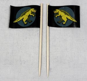 Party-Picker Flagge gelber Dino Papierfähnchen in Spitzenqualität 25 Stück Beutel