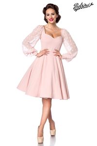 Belsira Damen Vintage Kleid Retro 50s 60s Rockabilly Sommerkleid Partykleid, Größe:S, Farbe:Rosa