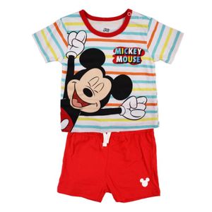 Disney Mickey Maus Baby Kurzarm Shirt und Shorts – Rot / 74