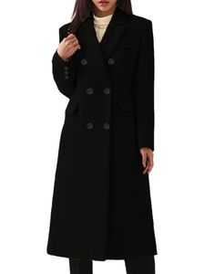 Damen Trenchcoats Mantel Freizeitbetriebskragen Jacke Warme Outwear Im Freien Mode Schwarz,Größe Größe EU M