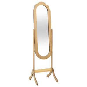 Freistehender Spiegel Helles Holz 46x48x164 cm