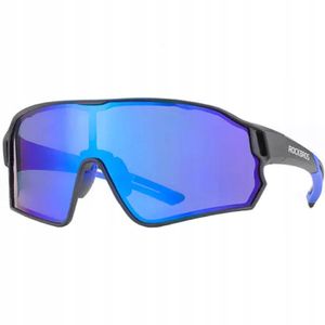 Rockbros polarisierende Fahrradbrille 10138 - Schwarz / Blau, Brille, Sonnenbrille, Sportbrille, Radsportbrille, Fahradbrille