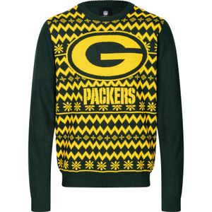 NFL Green Bay Packers Ugly Sweater Big Logo 2-Color Christmas Pullover Weihnachten XXL