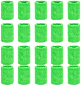 20 Stück Schweißbänder, Baumwolle Absorbierende Handgelenksband für Tennis Squash Fußball Basketball, Mehrere Farben Erhältlich