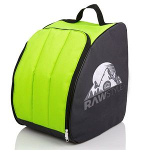 Rawstyle Skischuh Tasche Rucksack Wintersport Skischuhe Bag MOD 2 (schwarz-hellgrün)