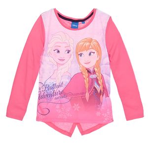 Disney Frozen Kinder Langarmshirt mit Elsa & Anna, pink, Größe:128