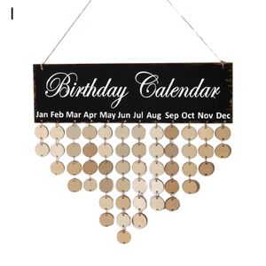 1set Freunde Kalender Ornament einfach zu bedienen breite Anwendung exquisite Geburtstagserinnerung Kalenderdekoration aus Holz für Zuhause-ICH