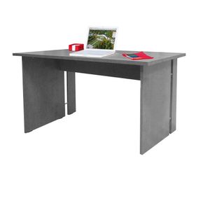 Linearer Schreibtisch für Büro und Arbeitszimmer, Minimaler Computertisch, Schreibtisch für die Arbeit, 120x78xh75 cm, Farbe Zementgrau