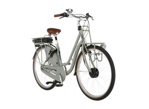 FISCHER E-Bike Pedelec City Cita Retro 3.8, Rahmenhöhe 48 cm, 28 Zoll, Akku 522 Wh, Vorderradmotor, tiefer Einstieg, Rücktritt, Nabenschaltung, LED Display, steingrau
