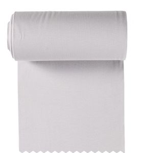 Bündchen Meterware glatt hellgrau - Bündchenstoff uni Schlauchware grau *Ab 50cm