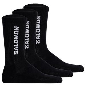 Salomon Unisex Socken, 3er Pack - EVERYDAY CREW, Frottee, Stütz-Zone, Logo Schwarz 36-38