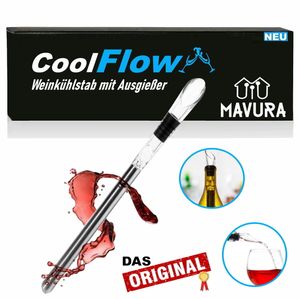 CoolFlow Weinkühlstab mit Ausgießer Edelstahl Dekanter Flaschenkühler Weinkühler