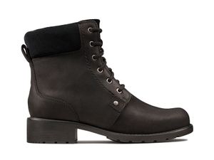 Buty damskie CLARKS Orinoco Up GTX czarne skórzane ocieplane z GORE-TEX 35.5