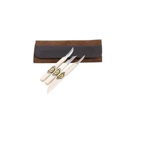 KIRSCHEN Schnitzmessersatz in Velourleder-Rolltasche, 4-teilig - 3307000