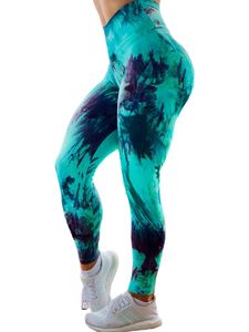 Damen Yogahose Mit Hoher Taille Sport Push Up Gym Fitness Workout Stretch Leggings,Farbe: Grün,Größe:S