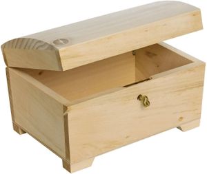 Creative Deco Große Holz-Kiste mit Deckel, Schloss und Schlüssel für Schmuck-Stücke | 20 x 14,5 x 11,7 cm | Abschließbare Holz-Box für kleine Gegenständen | Perfekt für Aufbewahrung und Dekoration