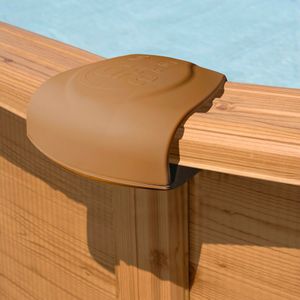 Gre KIT500W Schwimmbad oberirdisches Schwimmbad mitaufblasbarem Ring Oval 14550 L Holz
