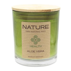 NATURE HEALTH, Duftkerze im Glas, Aloe Vera, 100% NATURAL WAX, 85/70 mm, Brenndauer ca. 25h