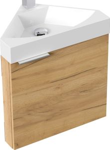 Gäste WC Eckbadmöbel Delta Slimline Gästebad SoftClose weiß hochglanz