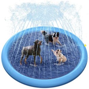 Großes, rutschfestes Sprinkler-Pad für Hunde und Kinder (100 cm) - Perfekt für Hof und Gartenparty! Mit verdicktem Wasserpolster und aufblasbarem Design als Planschbecken für Kinder und Spielzeug für Haustiere