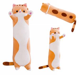 Lange Katze Maskottchen Kuscheltier Plüsch Puppe Kätzchen Beige 70 cm