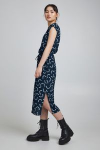 Ichi IHMARGUERITE DRDamen Freizeitkleid Kleid mit schmalem Stehkragen ärmellos gemustert Regular-Fit