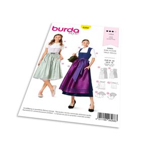 Střih Burda 6268 - Krojové šaty, krojová zástěra, krojová halenka