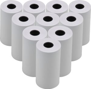 10 kusov bielych prázdnych kotúčov termopapiera 57 x 30 mm (2,17 x 1,18 palca) Fotografický obrázok Tlač bločkov Kompatibilný s vreckovou tlačiarňou Instant Photo Printer