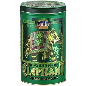 BATTLER Grüner Ceylon Tee Green Elephant lose 200g Metalldose Grüntee Sri Lanka