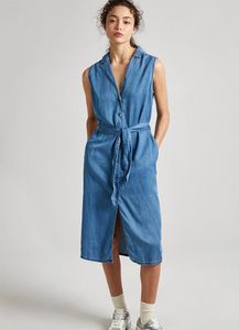 Pepe Jeans Maggie ärmelloses Kleid Blau L Frau Blau L